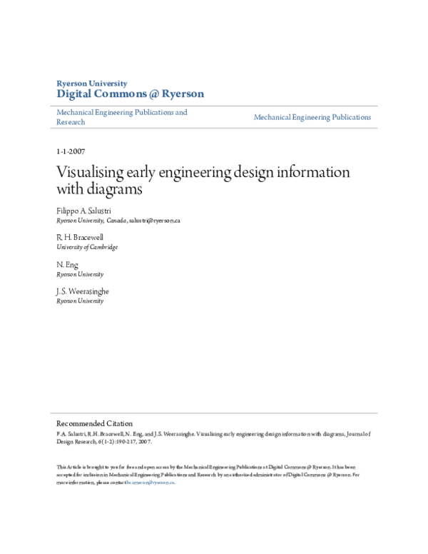 (PDF) Visualising early engineering design information with diagrams