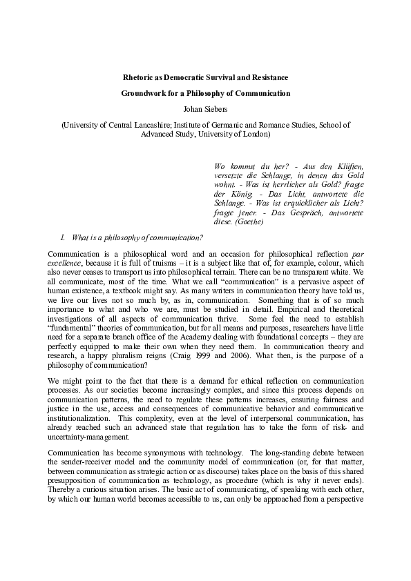 (PDF) Rhetoric as democratic survival and resistance – groundwork for a ...