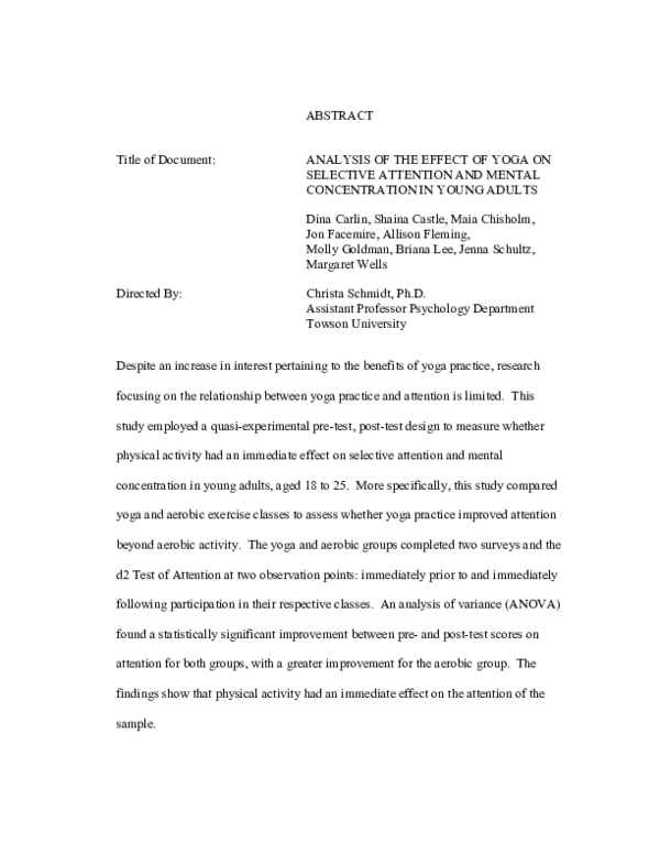 (PDF) Analysis of the effect of yoga on selective attention and mental ...