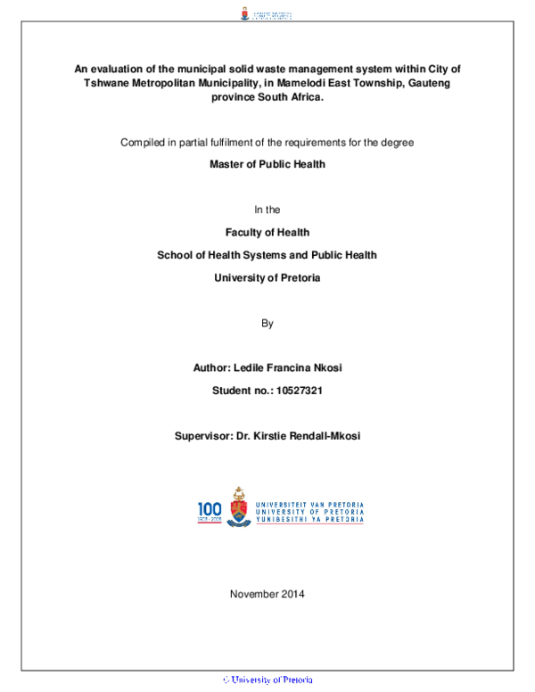 (PDF) An evaluation of the municipal solid waste management system ...