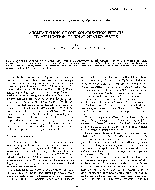 (PDF) Augmentation of soil solarization effects by application of solar ...