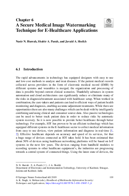 (PDF) A Secure Medical Image Watermarking Technique for E-Healthcare ...