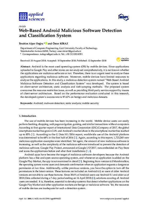 (PDF) Web-Based Android Malicious Software Detection and Classification ...