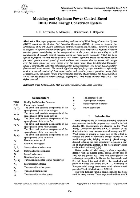 (PDF) Modeling and Optimum Power Control based DFIG Wind Energy ...