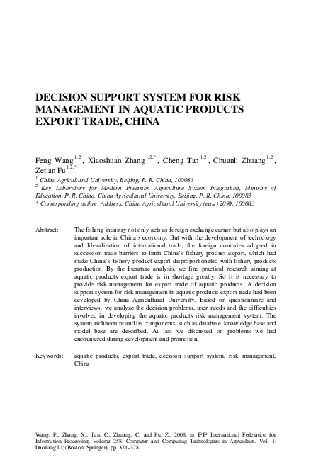 (PDF) Decision support system for risk management in complex project design