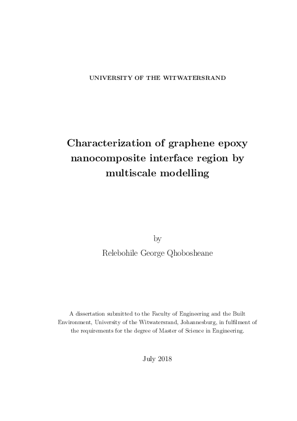 (PDF) Characterization of graphene epoxy nanocomposite interface region ...