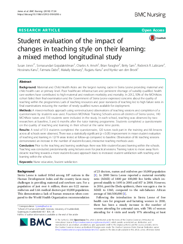 (PDF) Student evaluation of the impact of changes in teaching style on ...