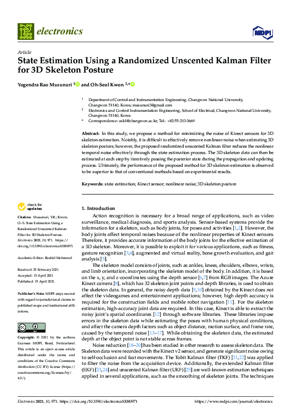 (PDF) State Estimation Using a Randomized Unscented Kalman Filter for ...