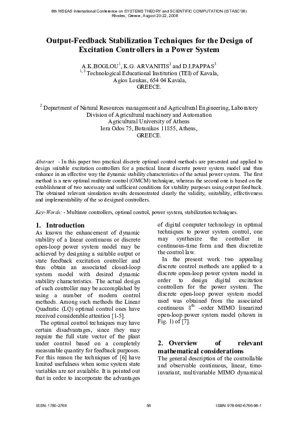 (PDF) Output-feedback stabilization techniques for the design of ...