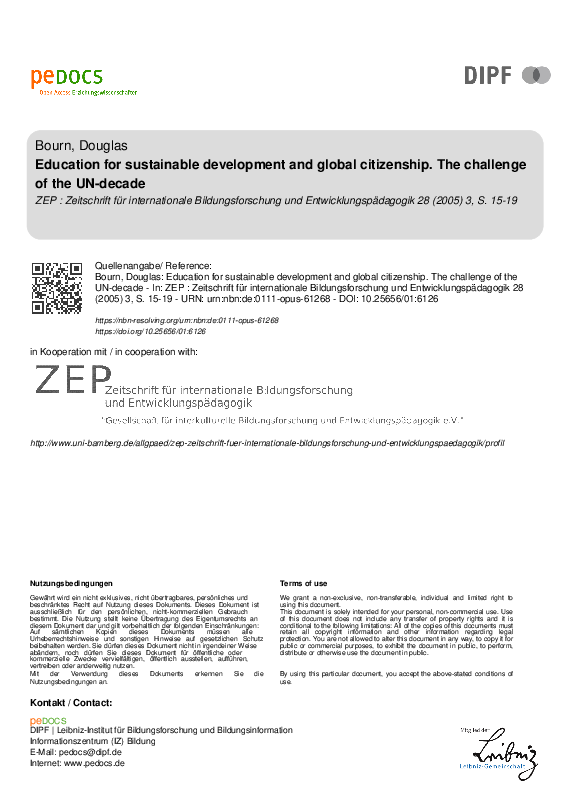 (PDF) Education for sustainable development and global citizenship. The ...