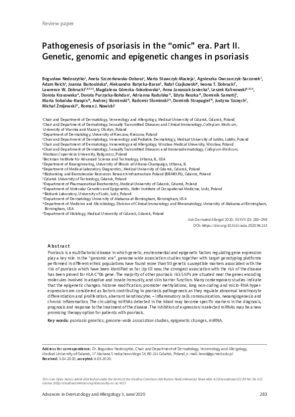 (PDF) Pathogenesis of psoriasis in the “omic” era. Part II. Genetic ...