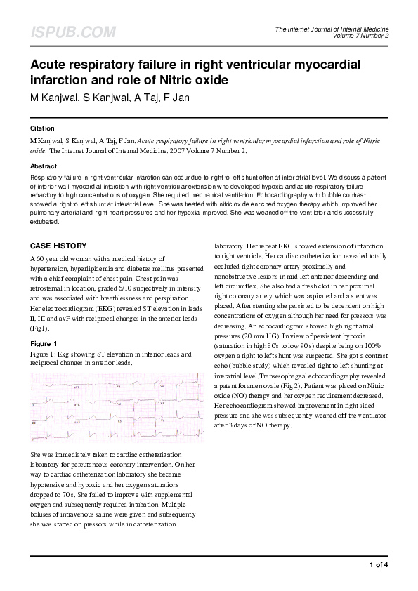 (PDF) Acute respiratory failure in right ventricular myocardial