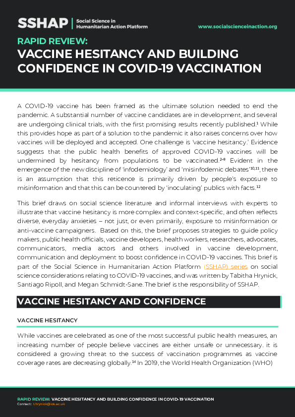 (PDF) Rapid Review: Vaccine Hesitancy and Building Confidence in COVID ...