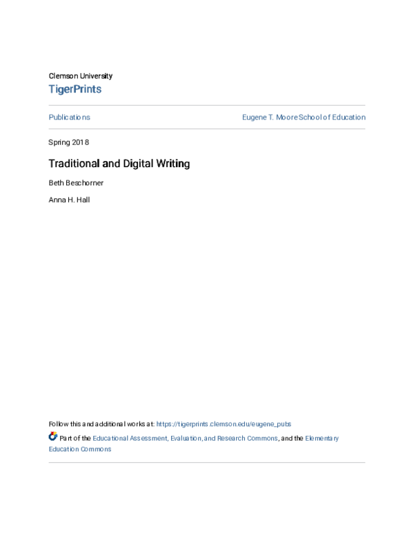 (PDF) Traditional and Digital Writing