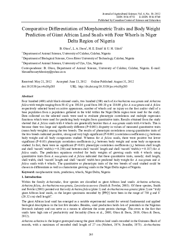(PDF) Comparative Differentiation of Morphometric Traits and Body ...