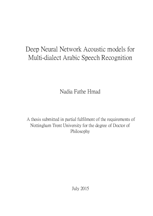 (PDF) Deep neural network acoustic models for multi-dialect Arabic ...