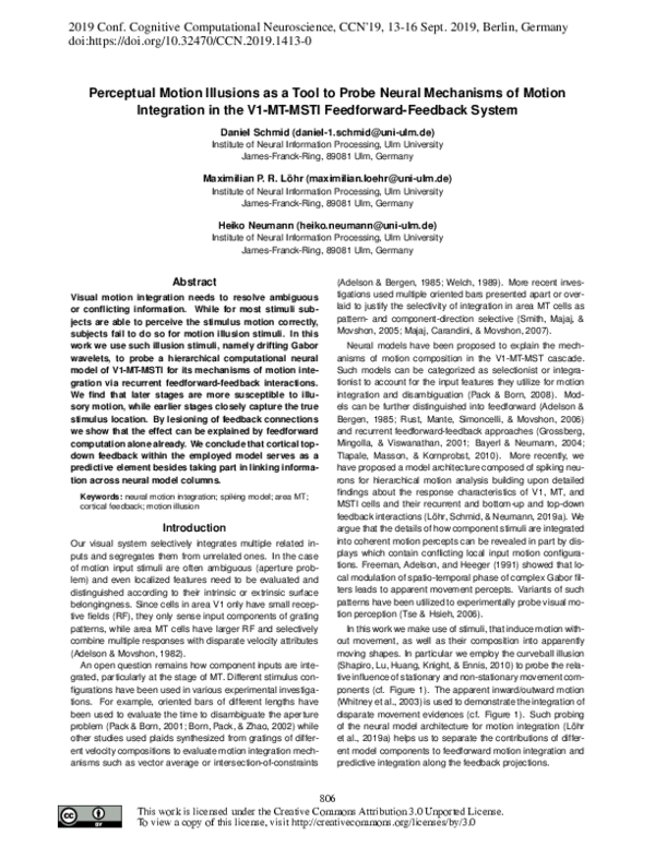 (PDF) Perceptual Motion Illusions as a Tool to Probe Neural Mechanisms ...