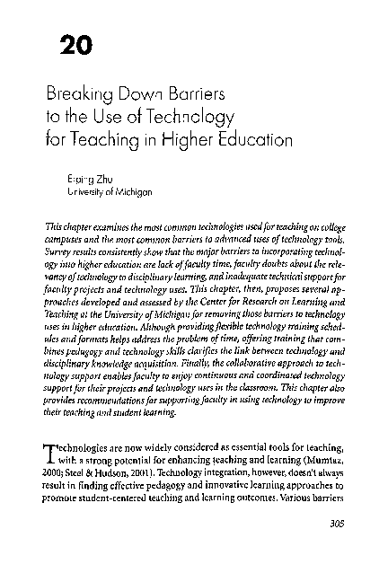 (PDF) 20: Breaking Down Barriers to the Use of Technology for Teaching ...