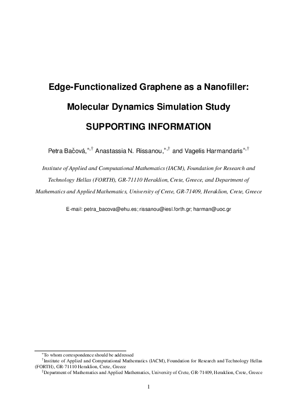 (PDF) Edge-Functionalized Graphene as a Nanofiller: Molecular Dynamics ...
