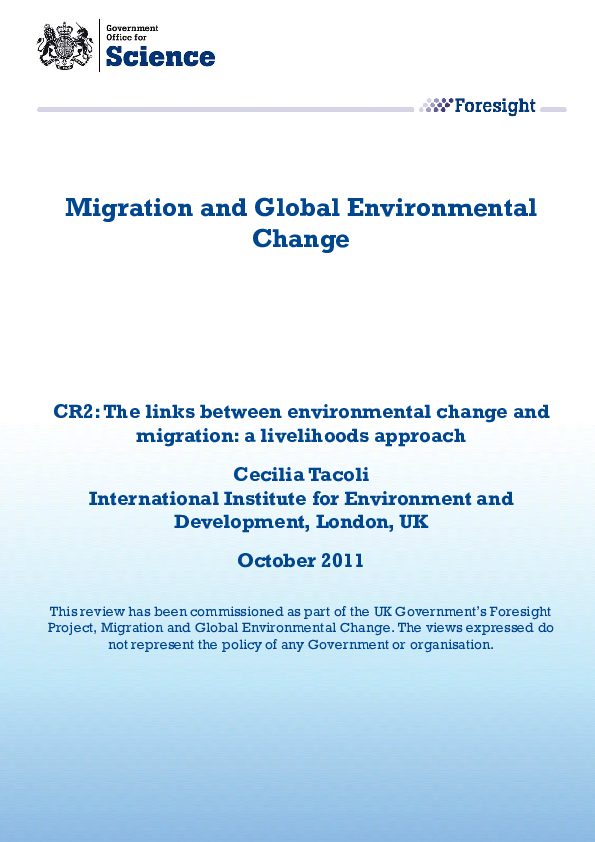 (PDF) Migration and Global Environmental Change CR 2 : The links ...