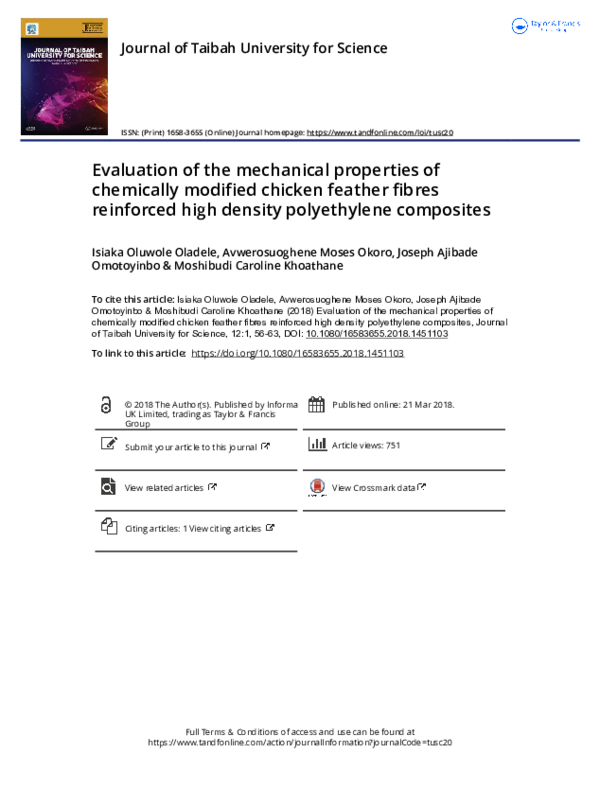 (PDF) Evaluation of the mechanical properties of chemically modified ...