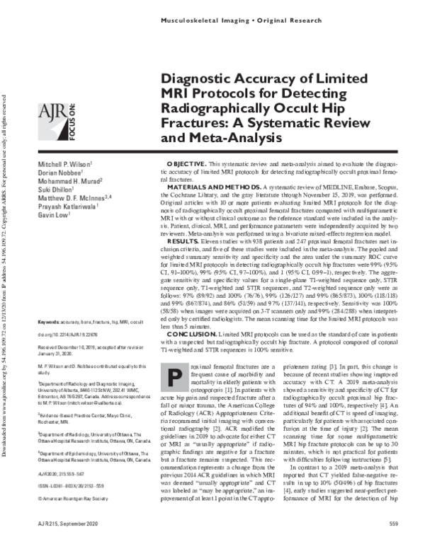 (PDF) Diagnostic Accuracy of Limited MRI Protocols for Detecting ...