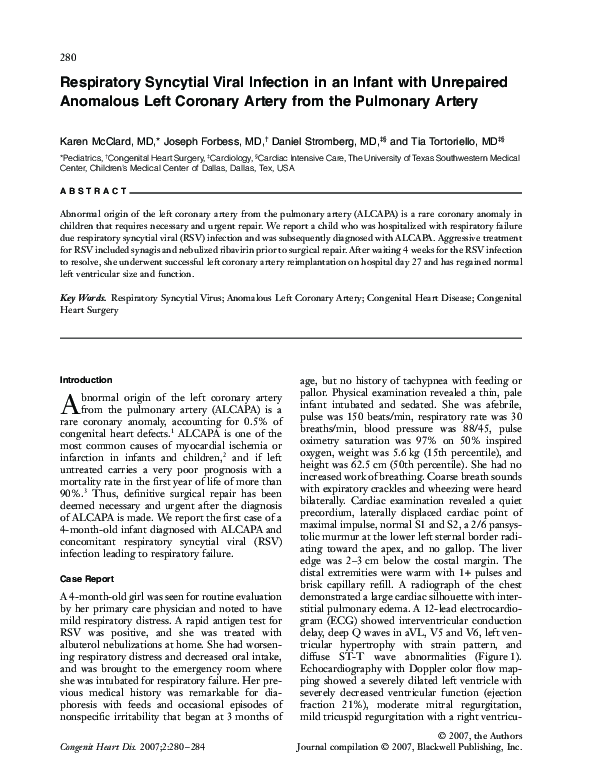 (PDF) Respiratory Syncytial Viral Infection in an Infant with ...