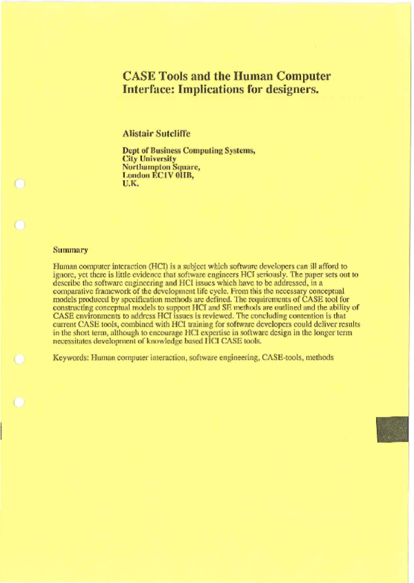 (PDF) CASE Tools and the Human Computer Interface: Implications for ...