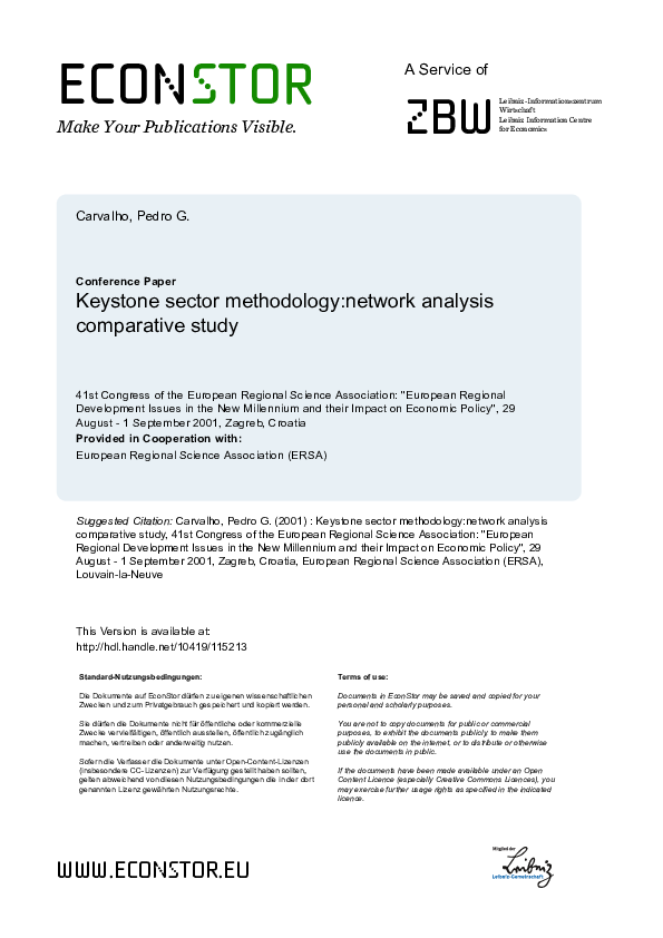 (PDF) Keystone sector methodology:network analysis comparative study