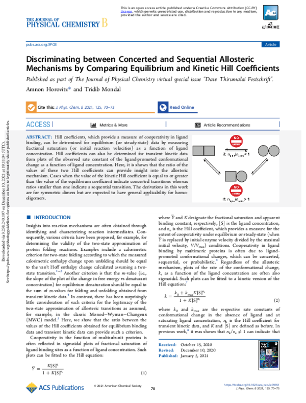 (PDF) Discriminating between Concerted and Sequential Allosteric ...
