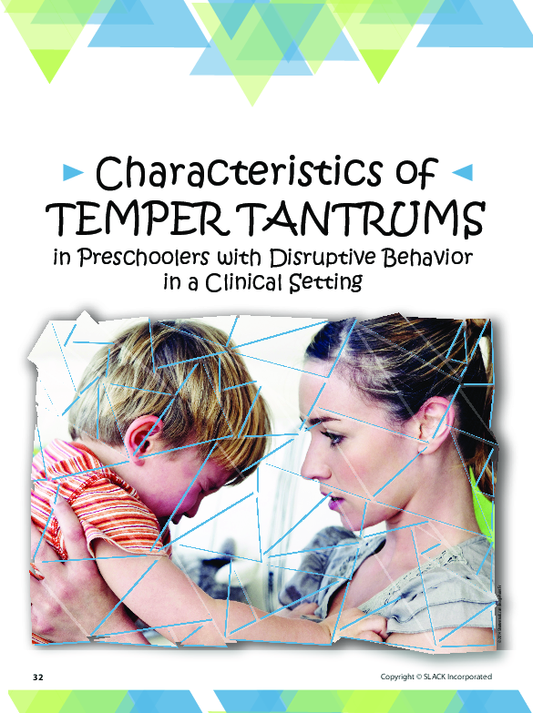 (PDF) Characteristics of TEMPER TANTRUMS in Preschoolers with ...