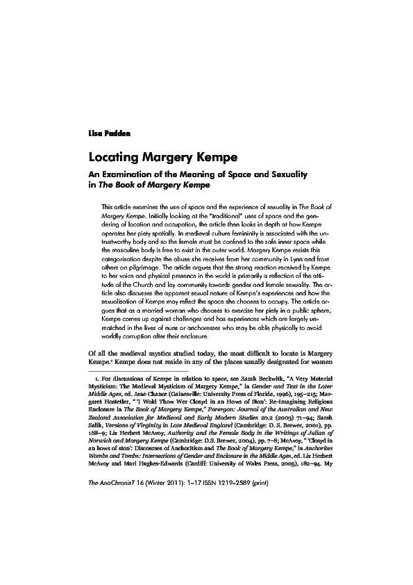 Locating Margery Kempe