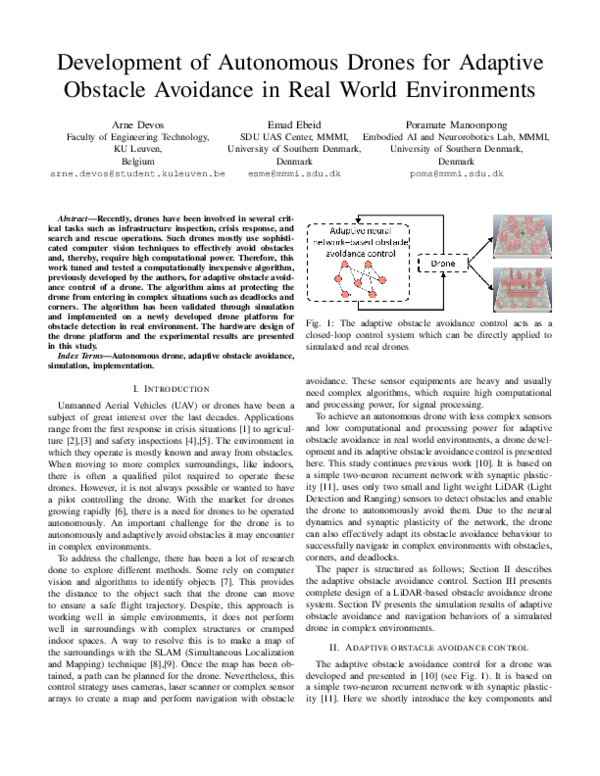 (PDF) Development of Autonomous Drones for Adaptive Obstacle Avoidance ...