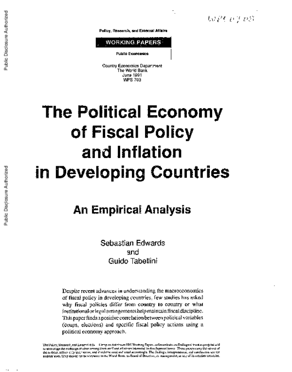 (PDF) The political economy of fiscal policy and inflation in ...