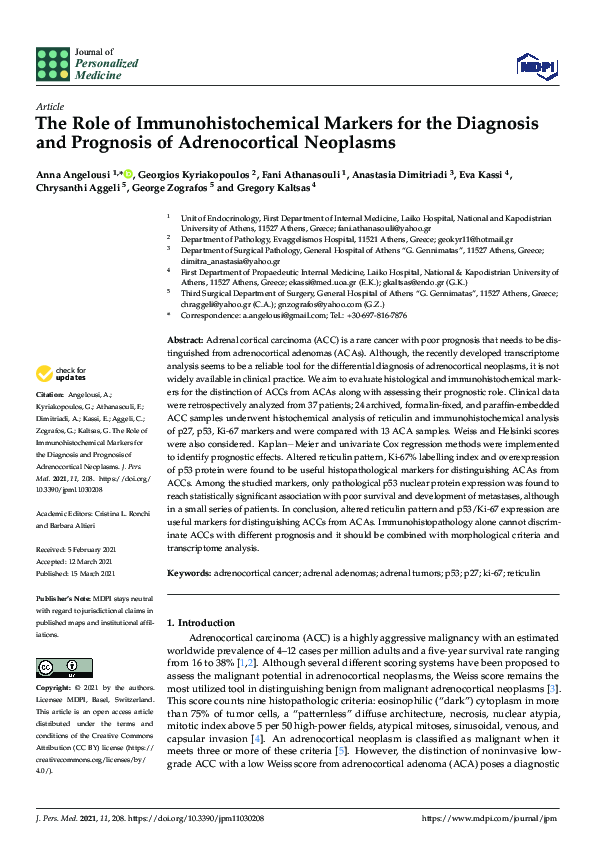 (PDF) The Role of Immunohistochemical Markers for the Diagnosis and ...