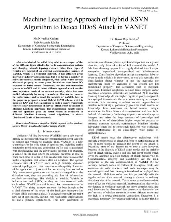 (PDF) Machine Learning Approach of Hybrid KSVN Algorithm to Detect DDoS ...
