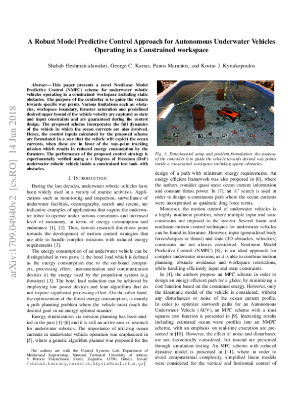 (PDF) A Robust Model Predictive Control Approach for Autonomous ...