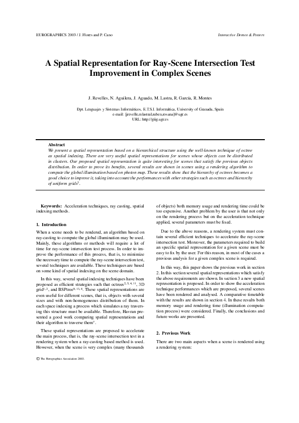 (PDF) A Spatial Representation for Ray-Scene Intersection Test ...