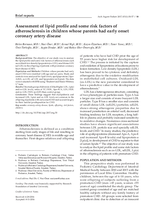 (PDF) Assessment of lipid profile and some risk factors of ...