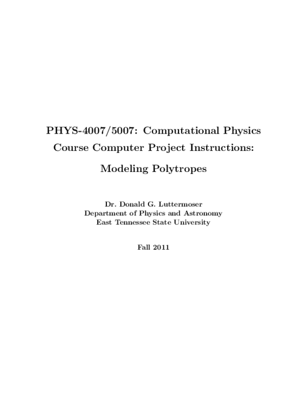 (PDF) PHYS-4007/5007: Computational Physics Course Computer Project ...