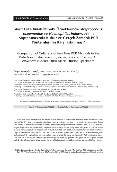 (PDF) [Comparison of culture and real-time PCR methods in the detection ...