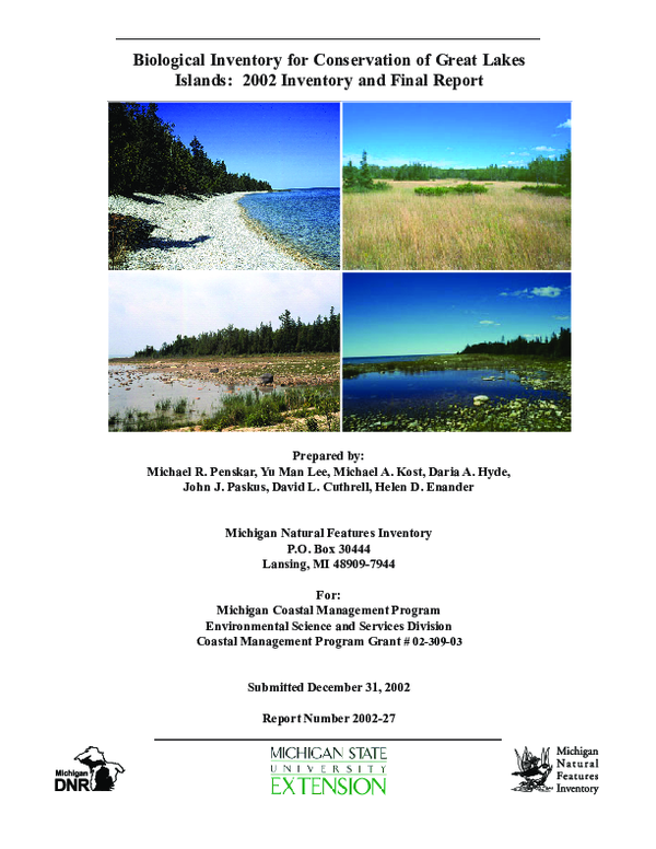 (PDF) Biological Inventory for Conservation of Great Lakes Islands ...