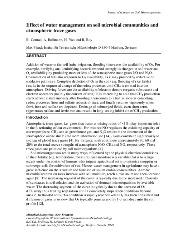 (PDF) Effect of water management on soil microbial communities and ...
