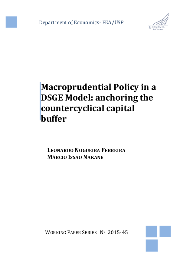 (PDF) Macroprudential Policy in a DSGE Model: anchoring the ...