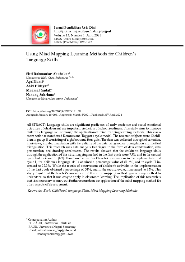 (PDF) Using Mind Mapping Learning Methods for Children’s Language Skills