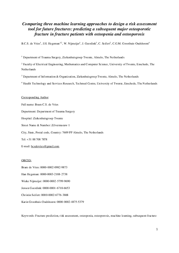 (PDF) Comparing three machine learning approaches to design a risk ...