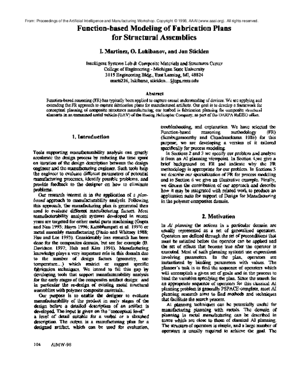 (PDF) Function-based Modeling of Fabrication Plans for Structural ...