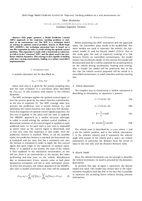 (PDF) Multi-Stage Model Predictive Control for Trajectory Tracking ...