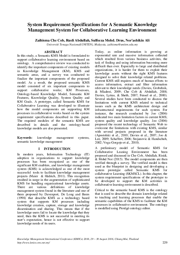 (PDF) System requirement specifications for a semantic knowledge ...