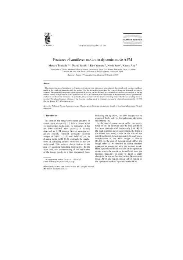 (PDF) Features of cantilever motion in dynamic-mode AFM